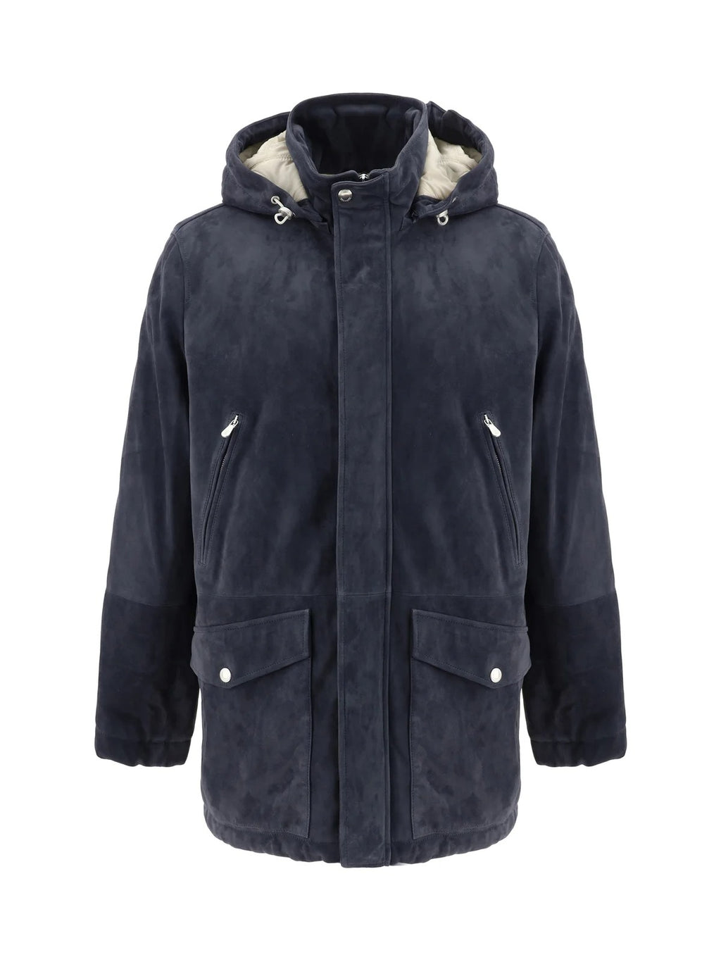 Brunello Cucinelli Blue Leather Jacket