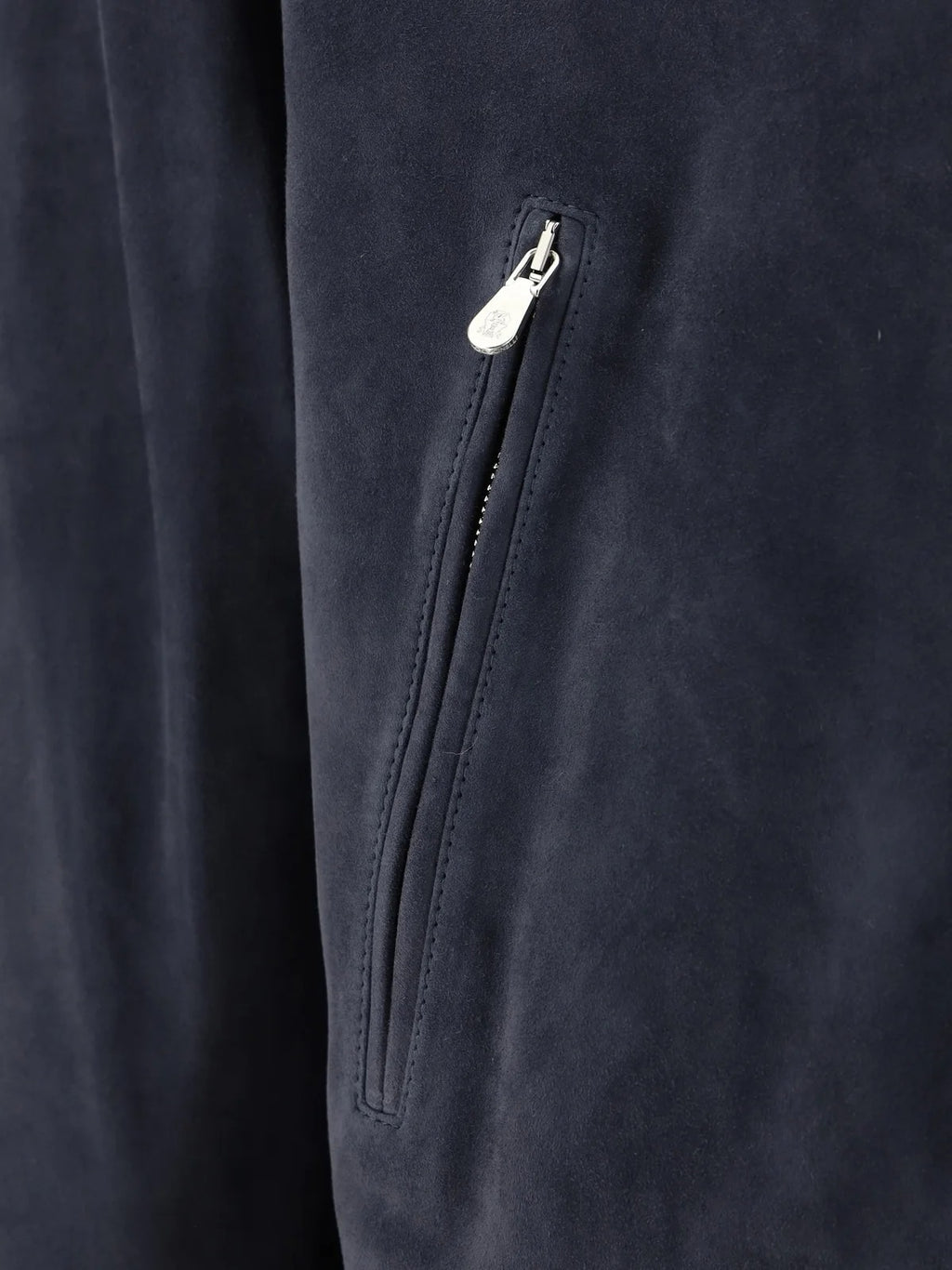 Brunello Cucinelli Blue Leather Jacket