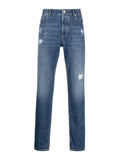 Brunello Cucinelli Blue Cotton Straight-Leg Jeans