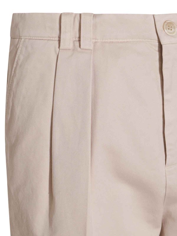 Brunello Cucinelli Beige Cotton Casual Pants