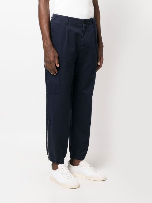 Brunello Cucinelli Blue Cotton Cargo Pants