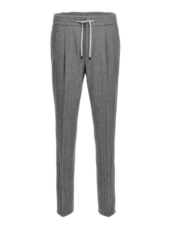 Brunello Cucinelli Gray Wool Casual Pants