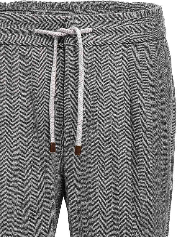 Brunello Cucinelli Gray Wool Casual Pants