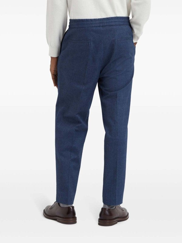 Brunello Cucinelli Blue Cotton Pants