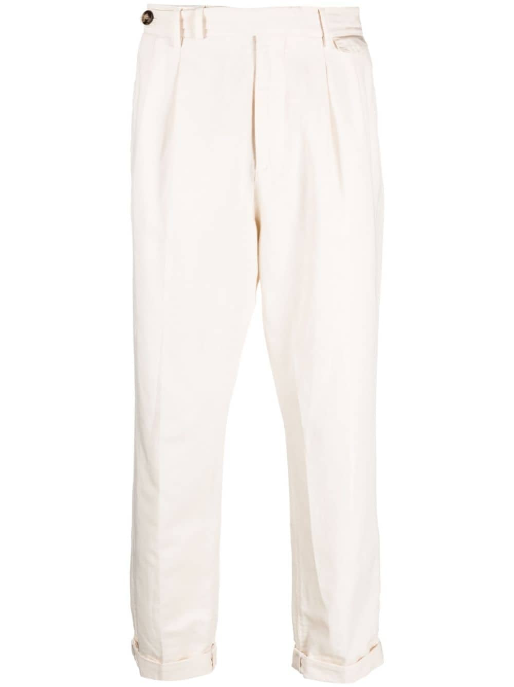 Brunello Cucinelli White Linen Casual Pants