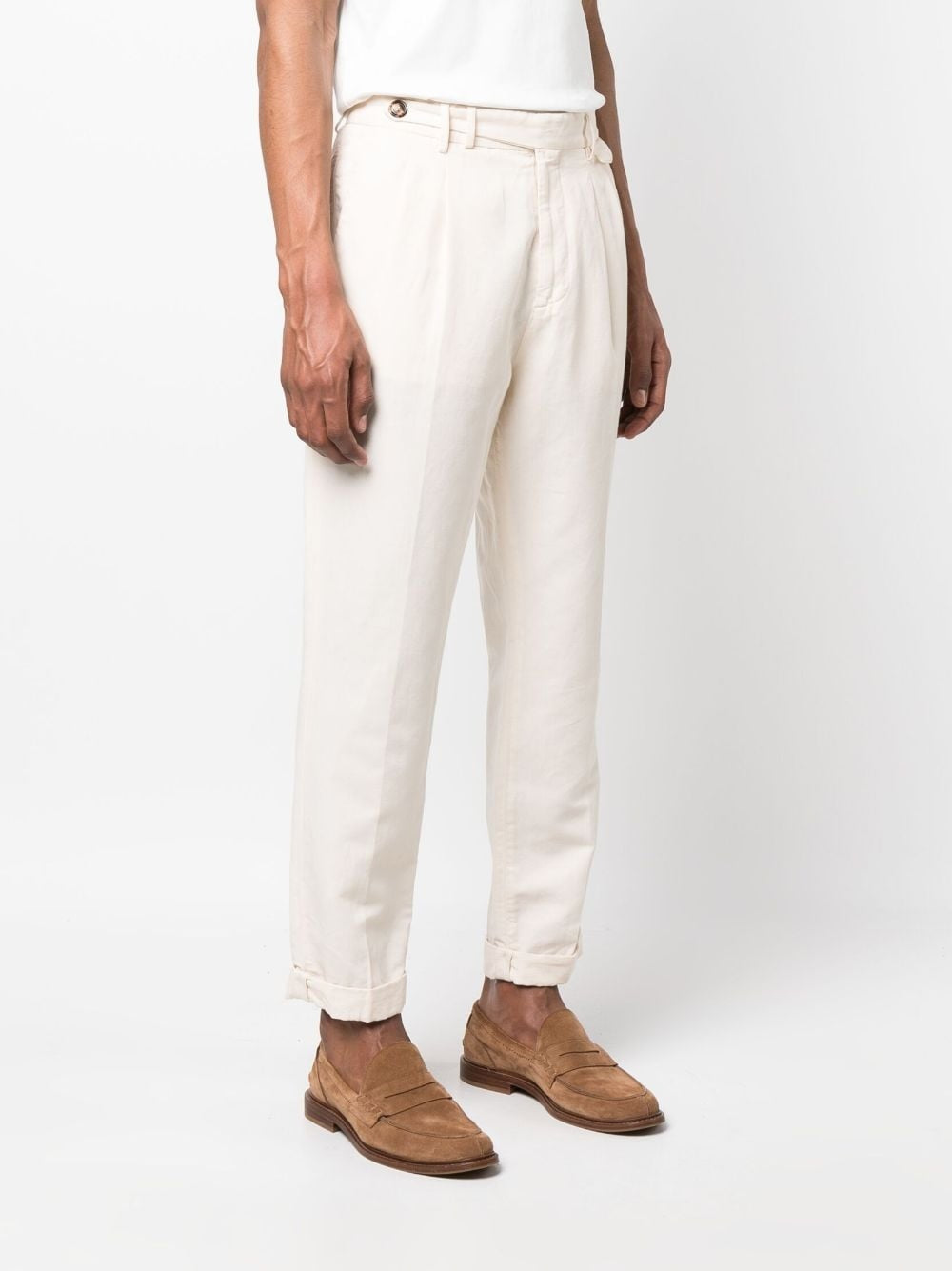 Brunello Cucinelli White Linen Casual Pants
