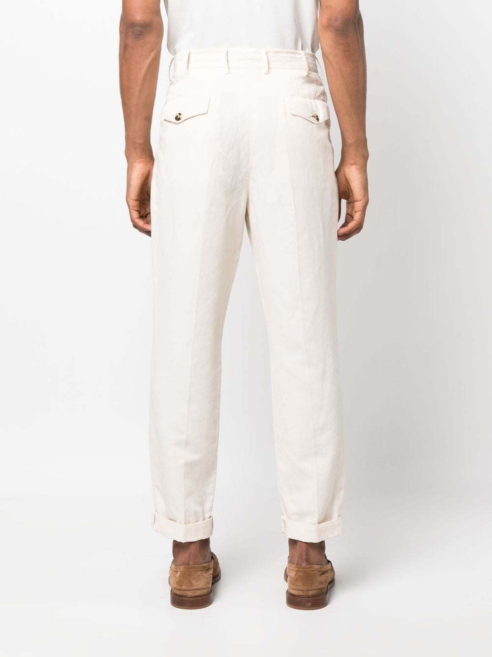 Brunello Cucinelli White Linen Casual Pants