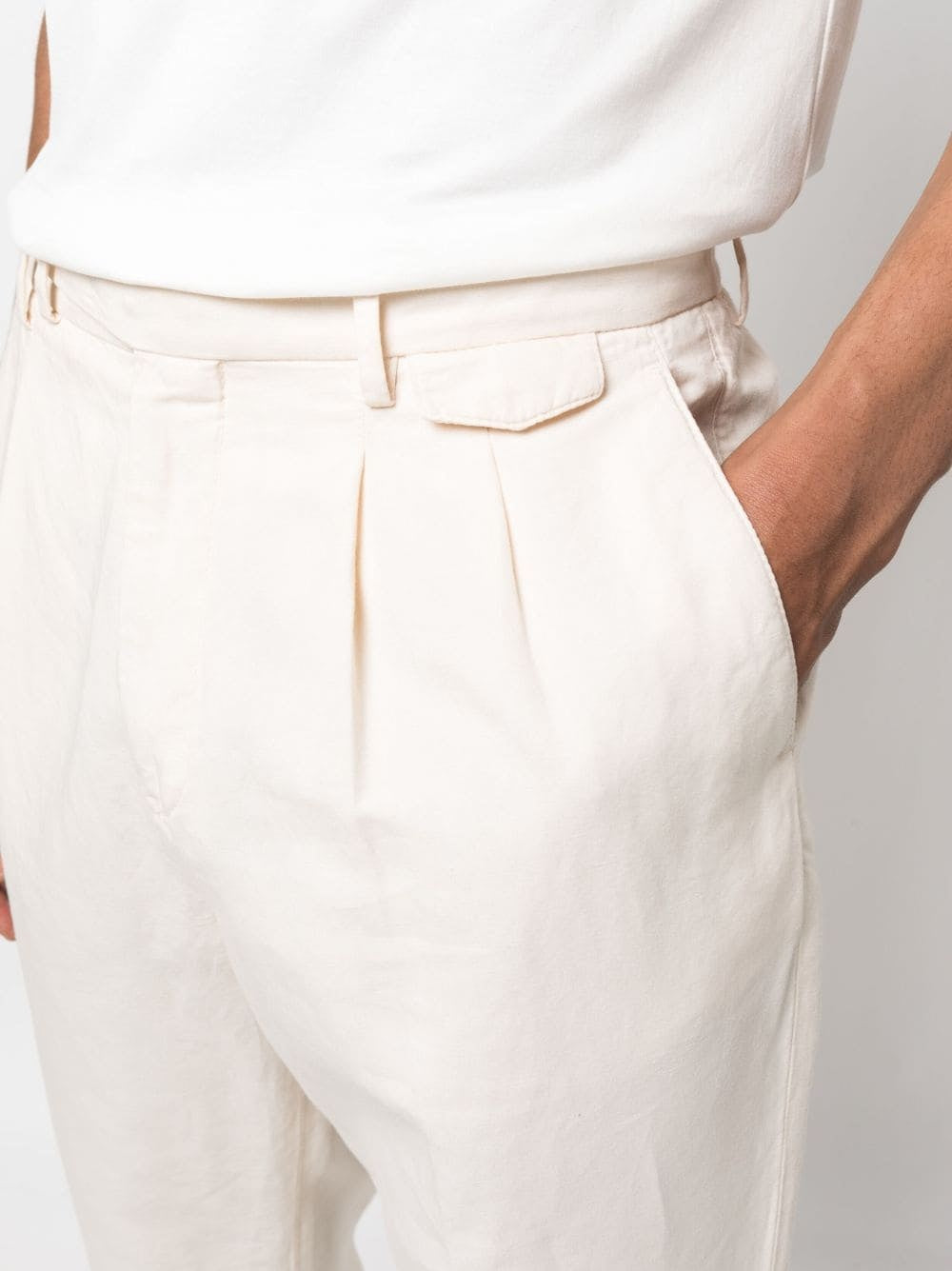 Brunello Cucinelli White Linen Casual Pants