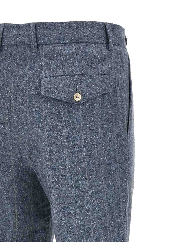Brunello Cucinelli Blue Silk Casual Pants