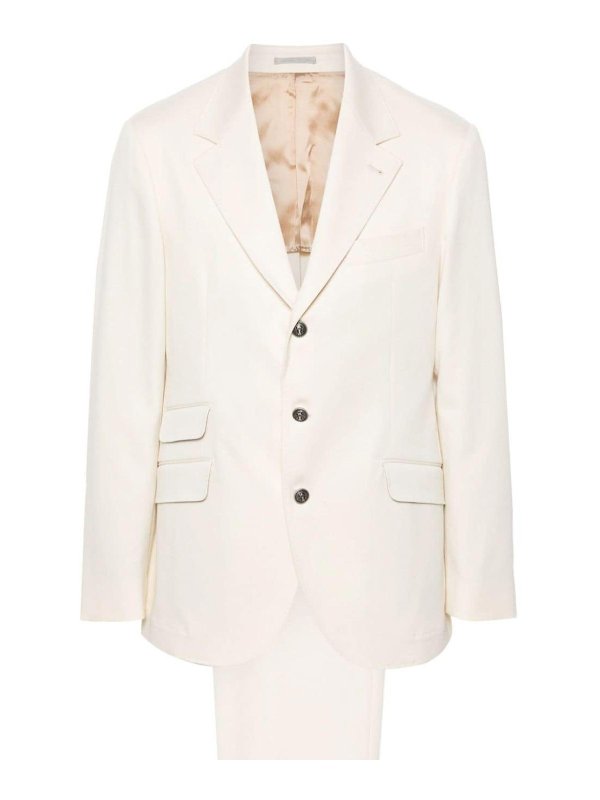 Brunello Cucinelli Beige Cotton Two-Piece Suit