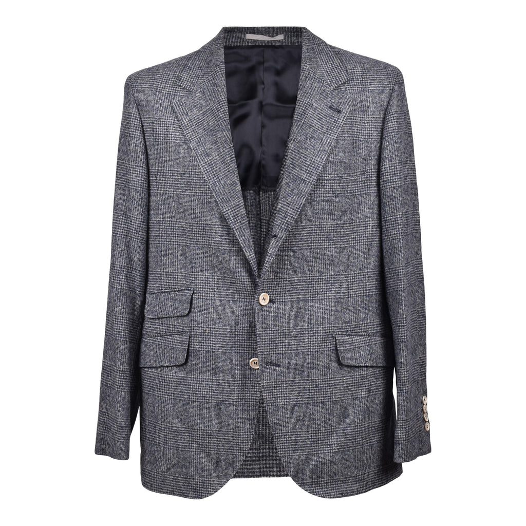 Brunello Cucinelli Blue Leather Blazer