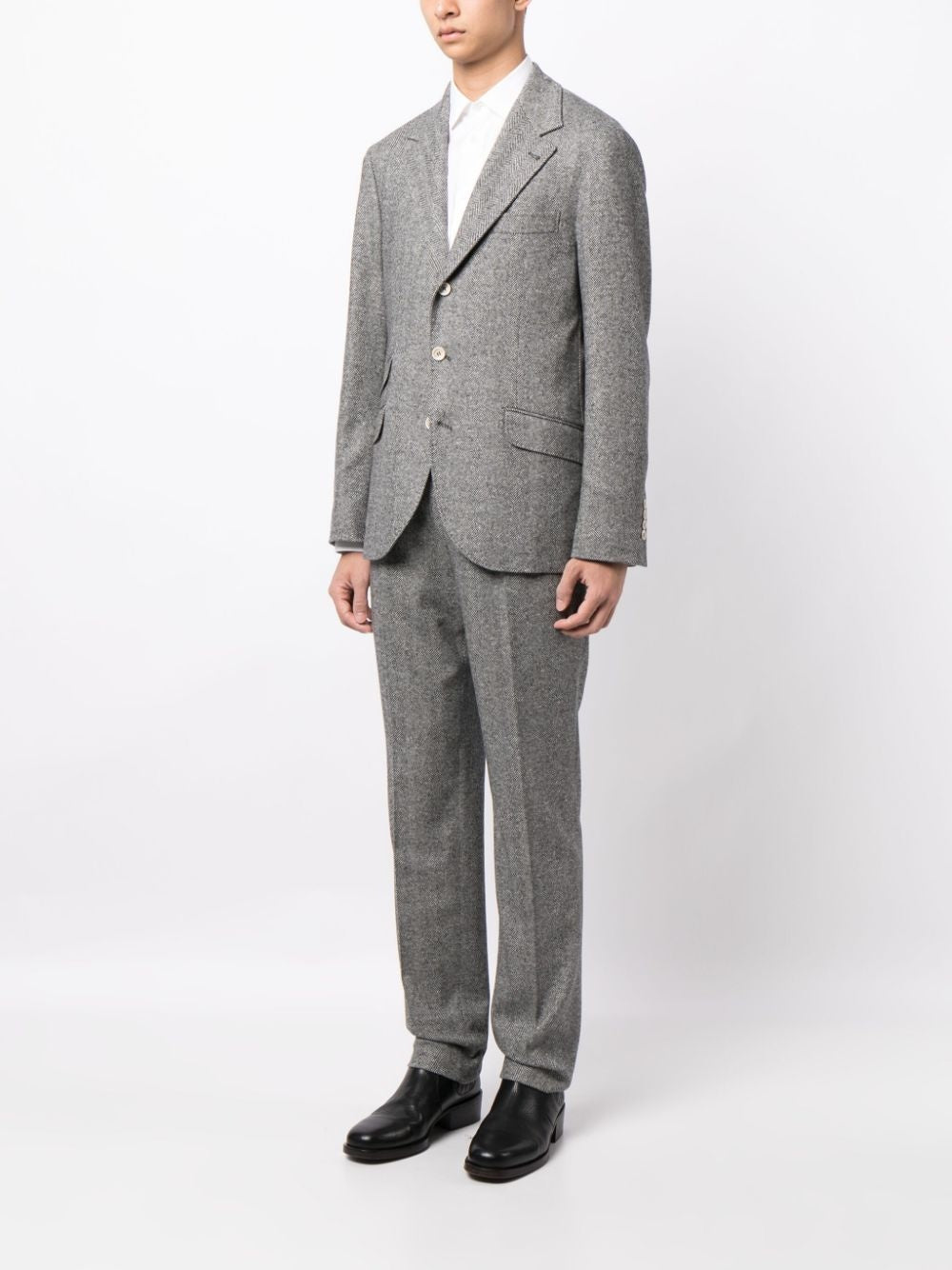 Brunello Cucinelli Gray Wool Two-Piece Suit