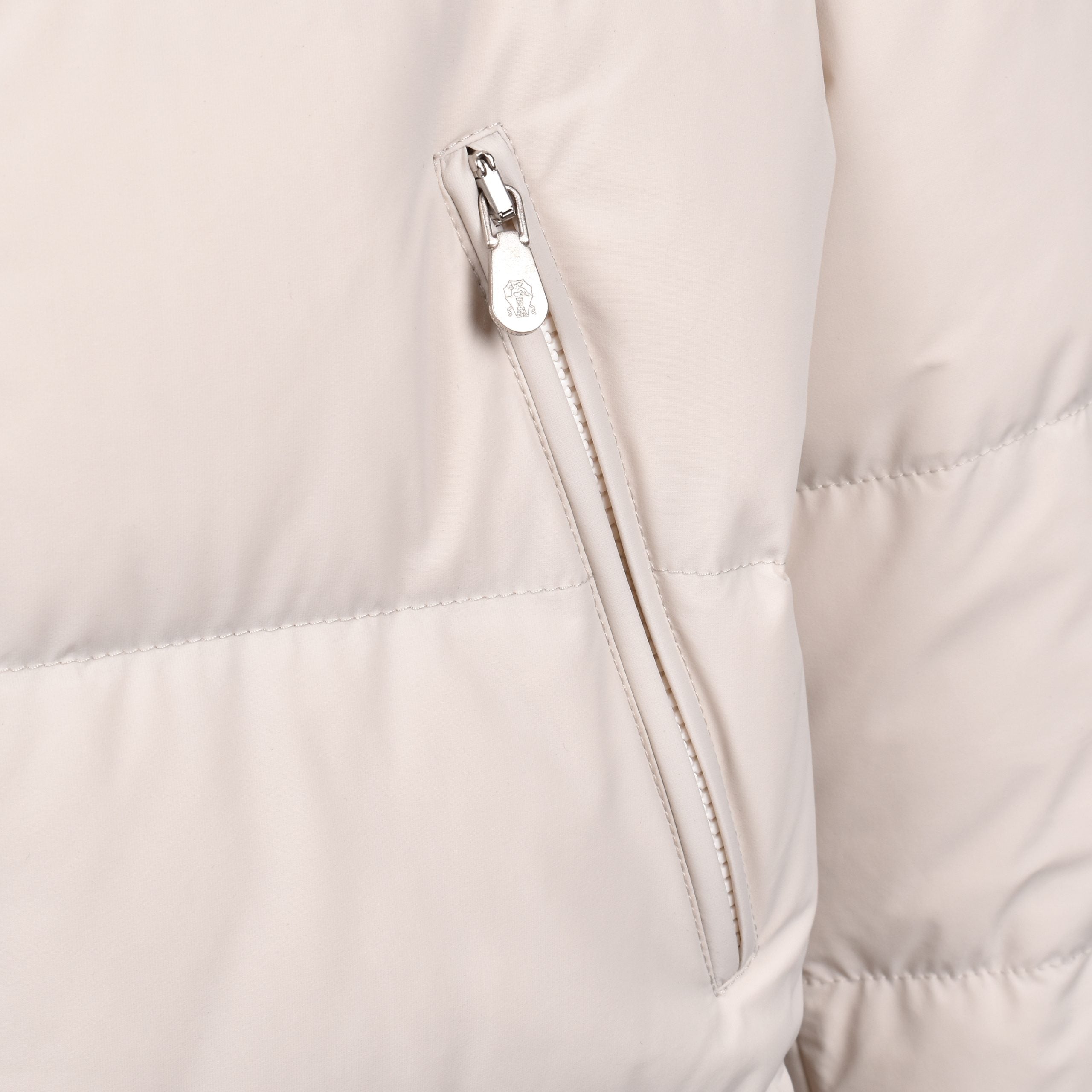 Brunello Cucinelli White Polyamide Full-Length Jacket