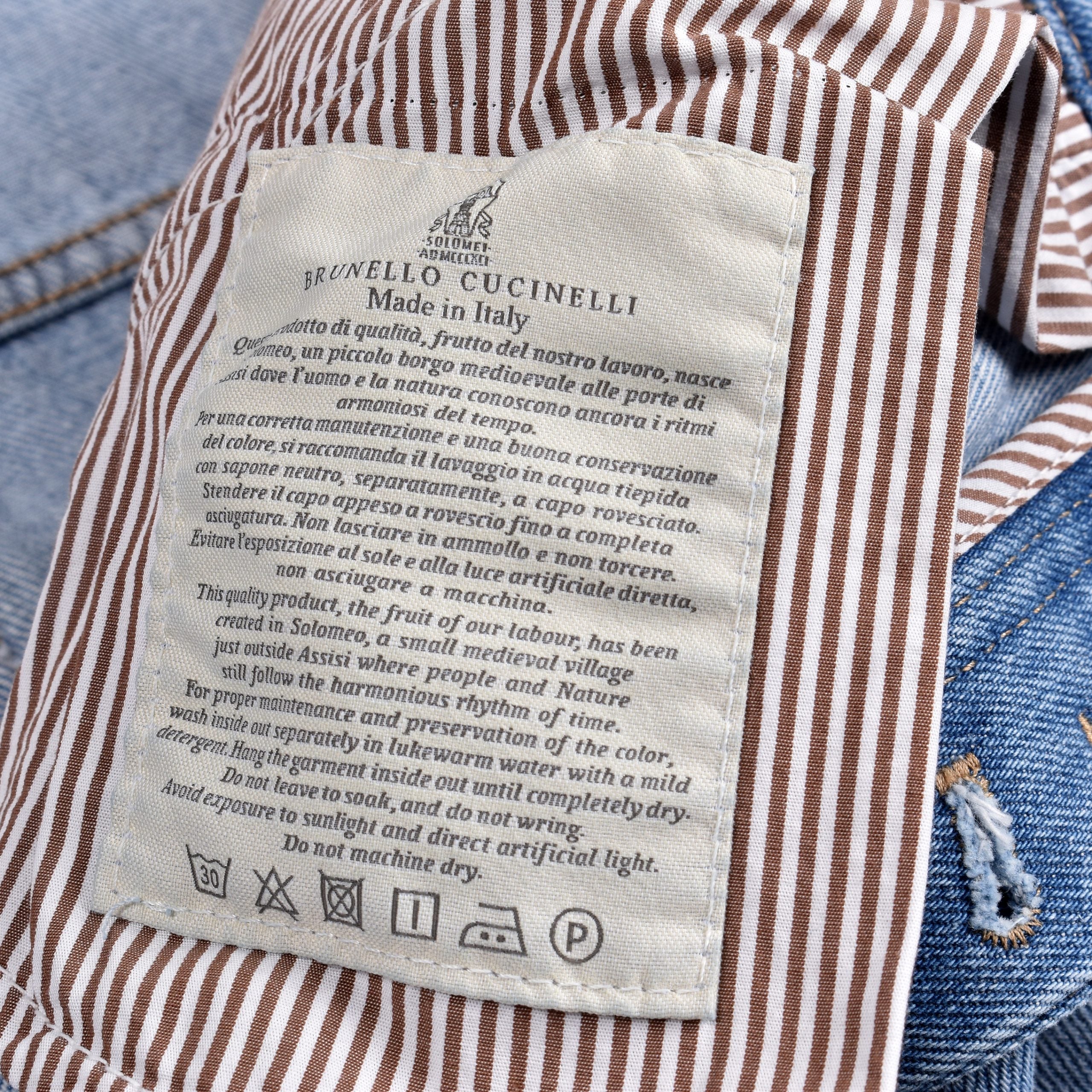 Brunello Cucinelli Blue Cotton Straight-Leg Jeans