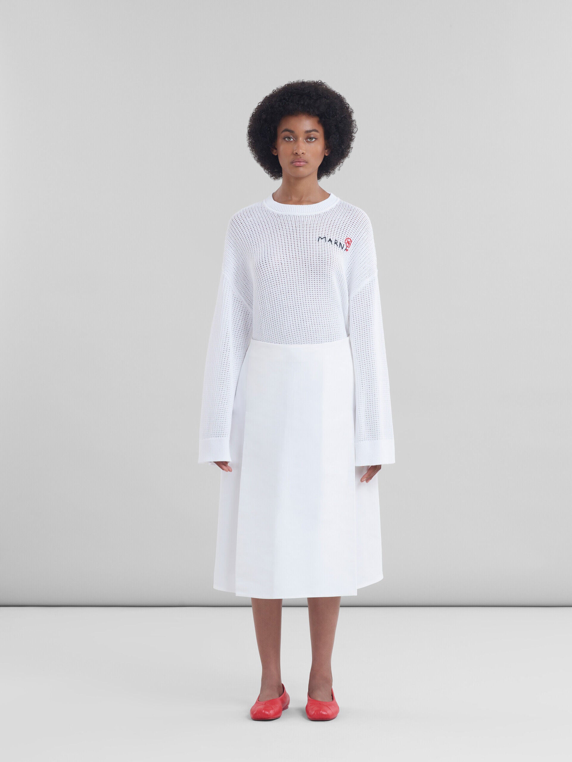 Marni White Fibres Long Skirt