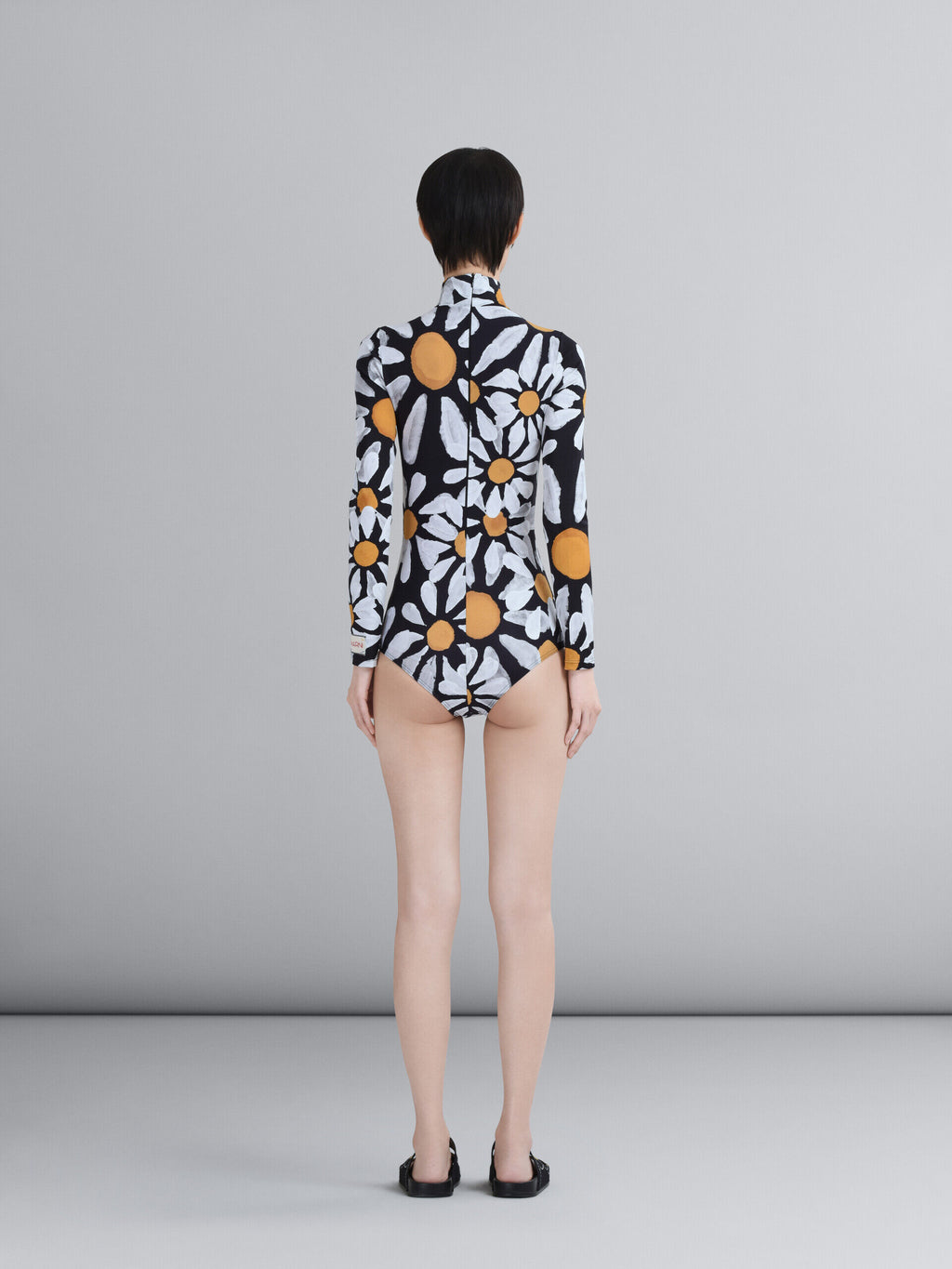 Marni Black Fibres One-Piece Swimsuit