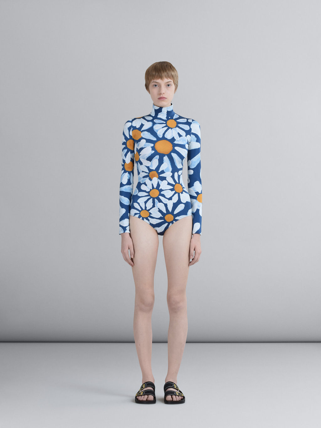 Marni Blue Fibres One-Piece Swimsuit