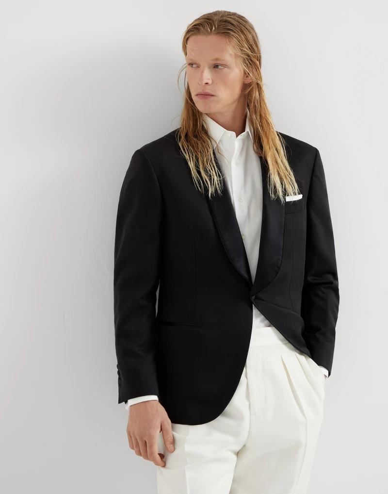 Brunello Cucinelli Black Silk Blazer