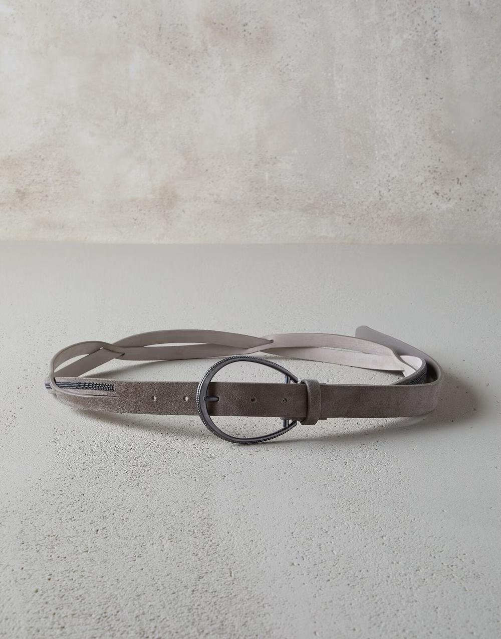 Brunello Cucinelli Blue Leather Regular Belt