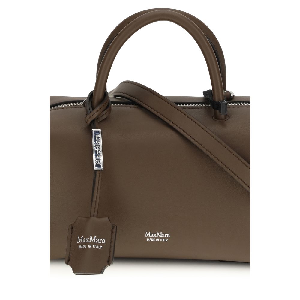 Max Mara Brown Calf Leather Bos Taurus Scarf
