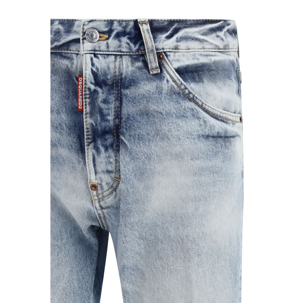 Dsquared² Blue Cotton Straight-Leg Jeans
