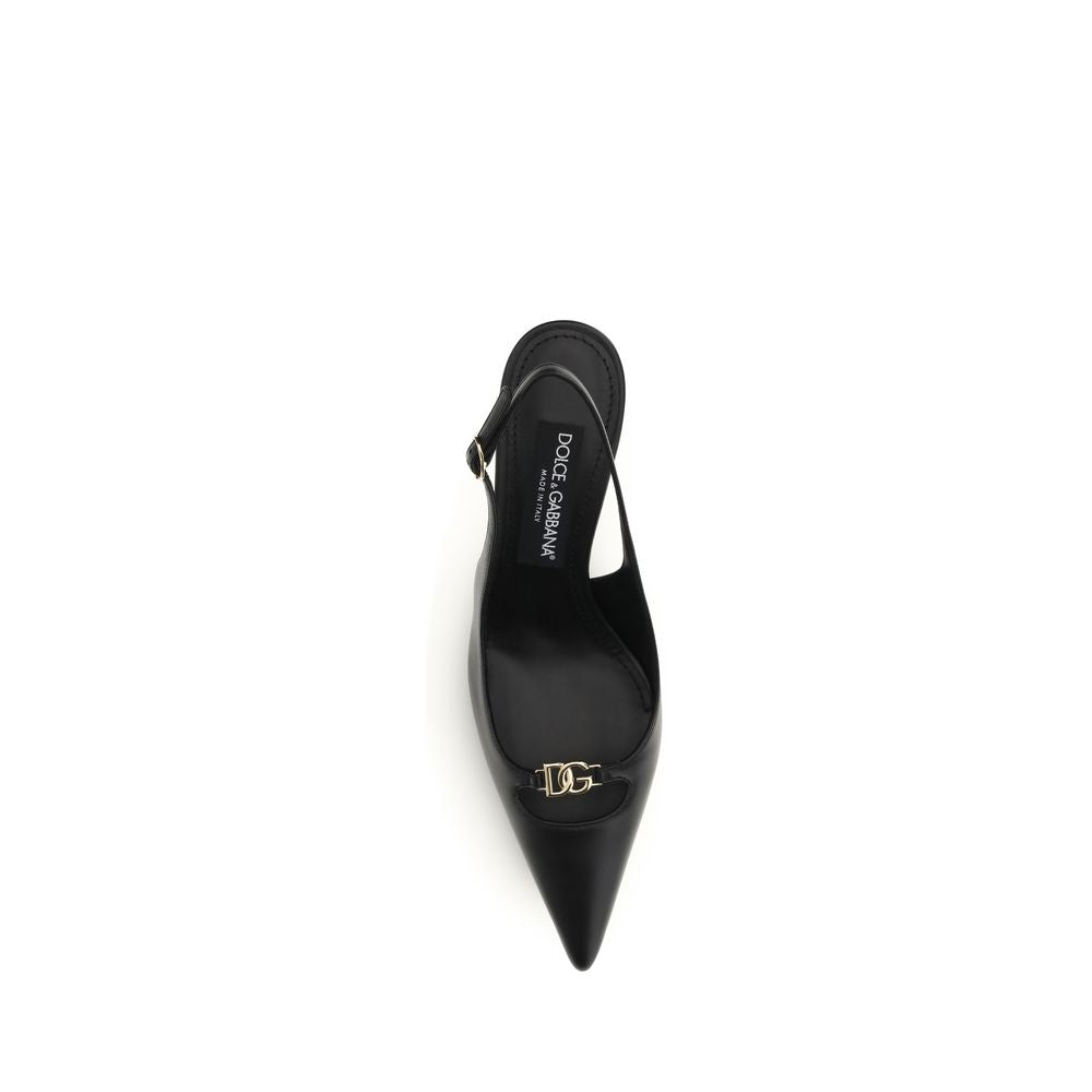 Dolce & Gabbana Black Calf Leather Bos Taurus High Heel Pumps