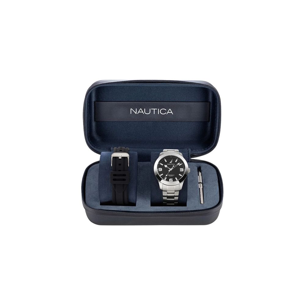 NAUTICA Gray Stainless Steel Dress Watch