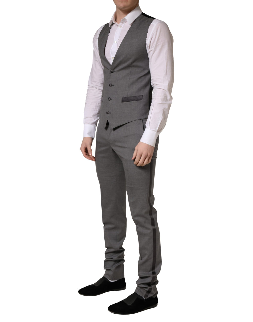 Dolce & Gabbana Gray Wool Single Breasted 1 Button 3PC Suit