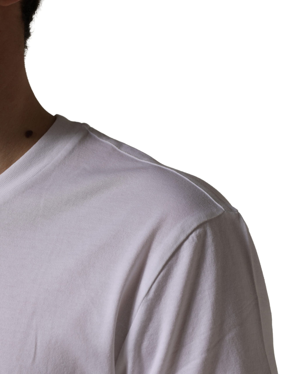 Dolce & Gabbana White Barcode Print Cotton Crew Neck T-shirt