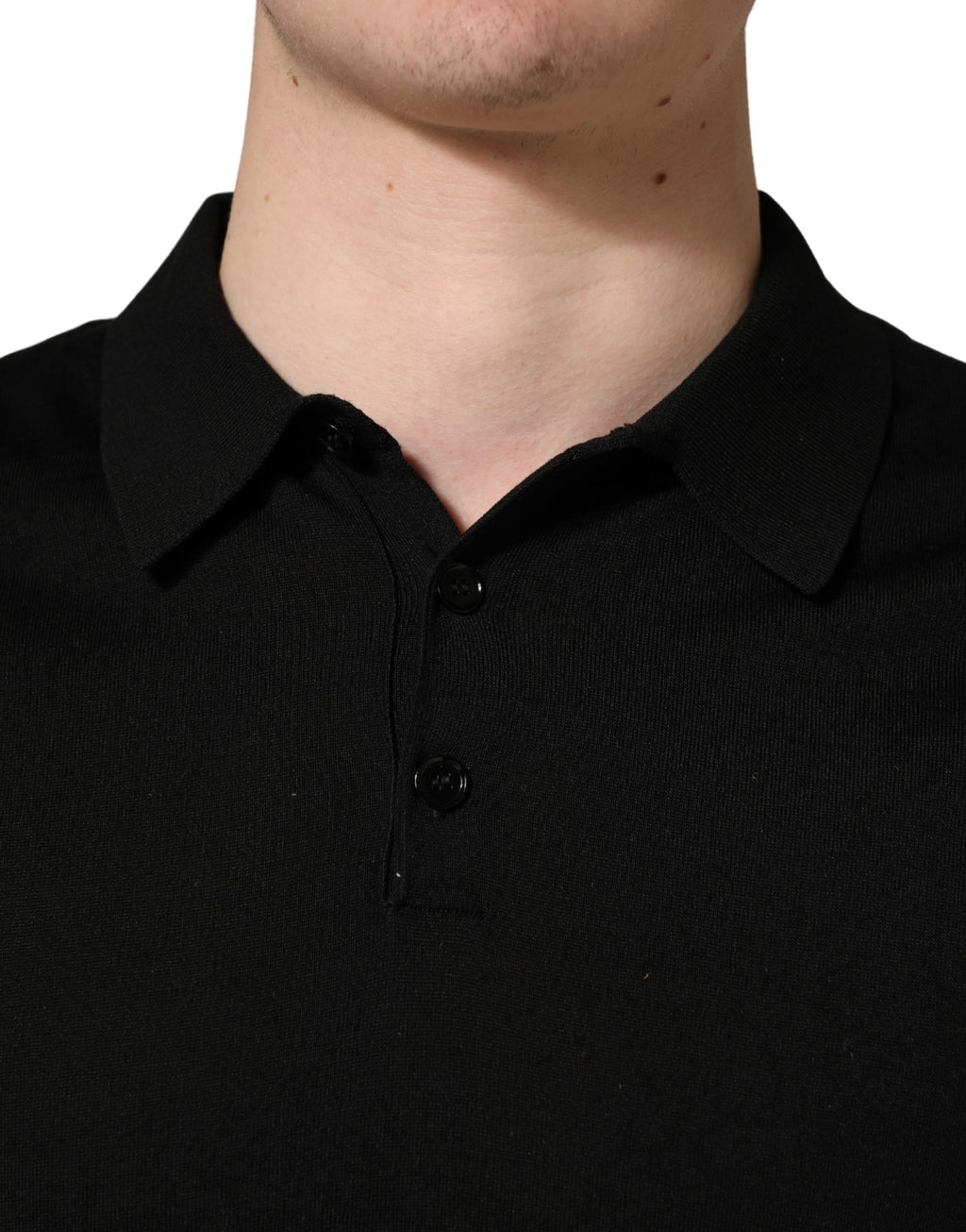 Dolce & Gabbana Black Wool Short Sleeves Men Polo  T-shirt