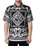 Dolce & Gabbana Black White Marina Print Silk Hawaii Shirt