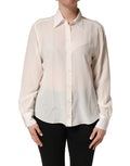 Dolce & Gabbana Off-witte Blouse met Kraag en Lange Mouwen