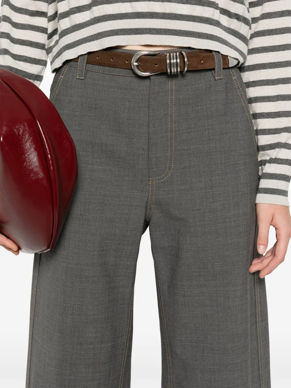 Brunello Cucinelli Gray Wool Casual Pants