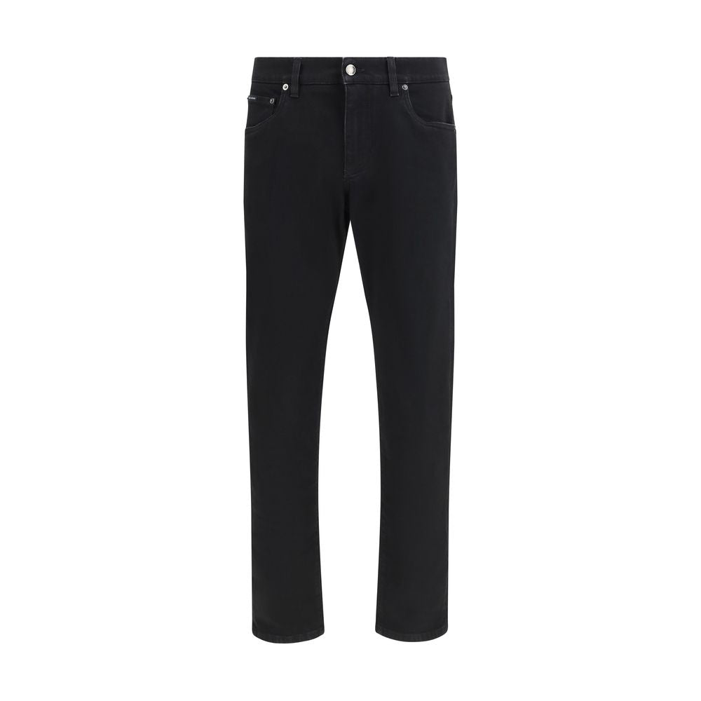 Dolce & Gabbana Black Cotton Slim Fit Jeans
