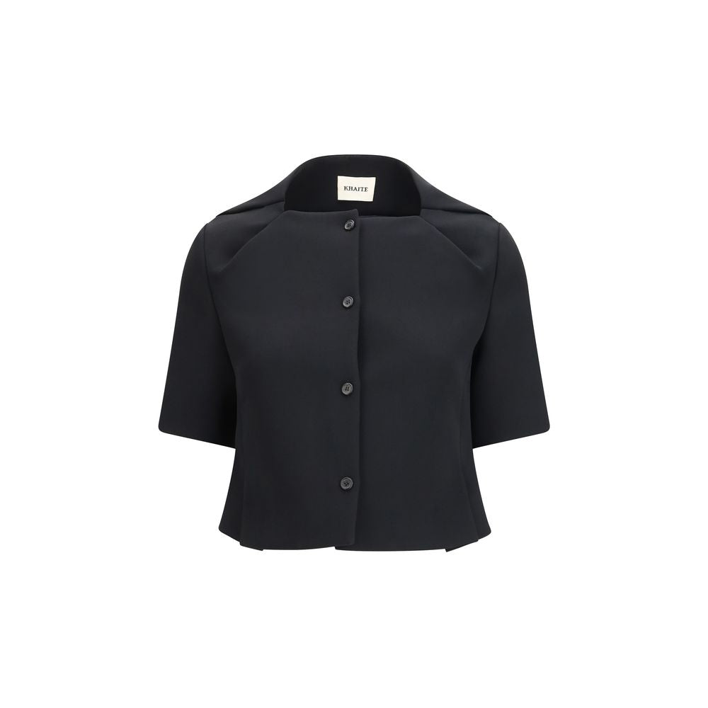 Khaite Black Polyester Biker Jacket