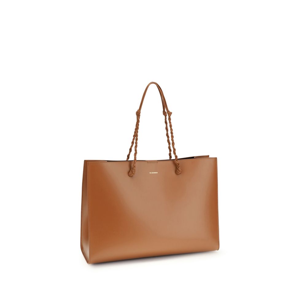 Jil Sander Brown Calf Leather Bos Taurus Shoulder Bag