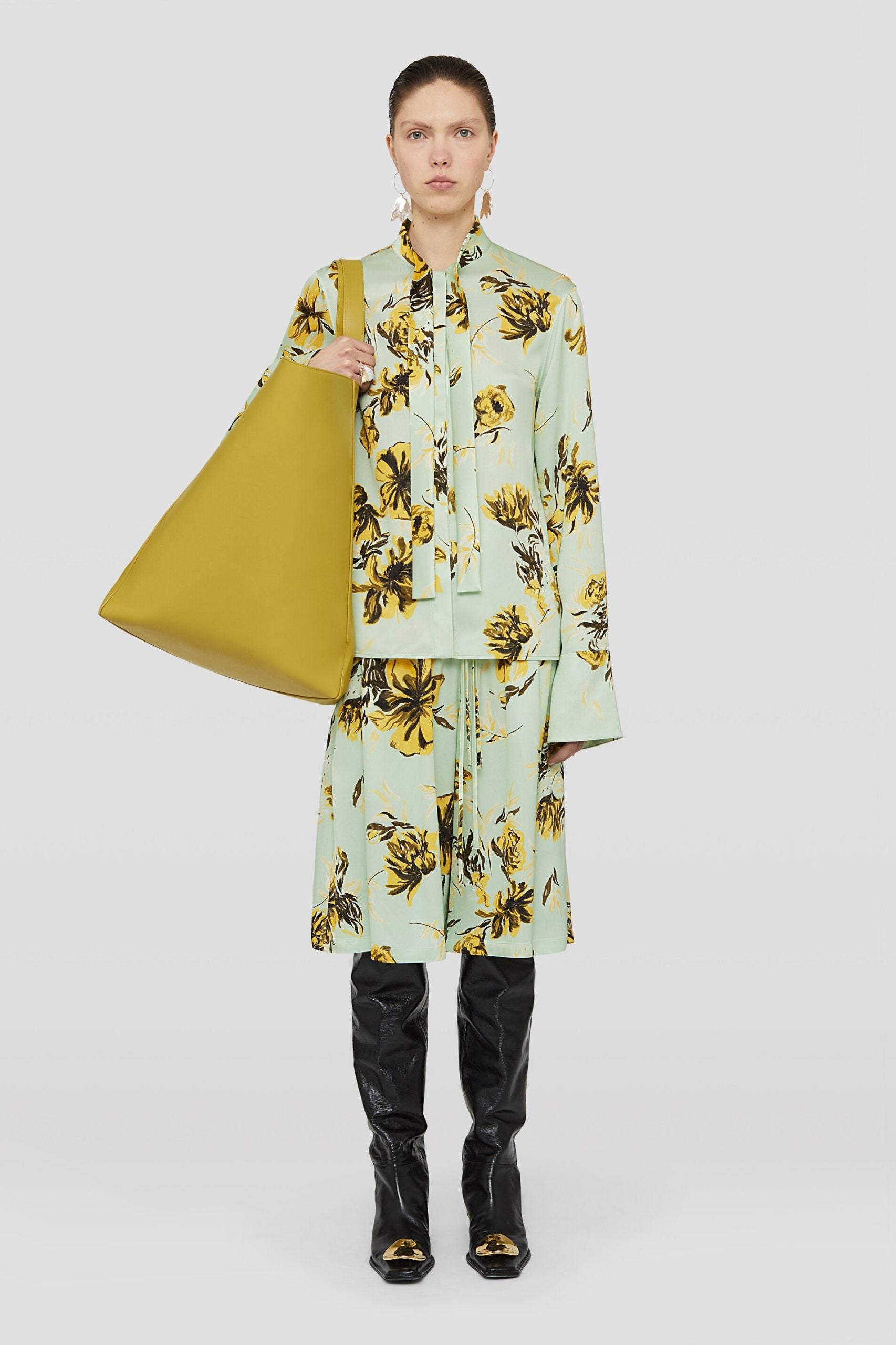 Jil Sander Green Fibres Long Skirt