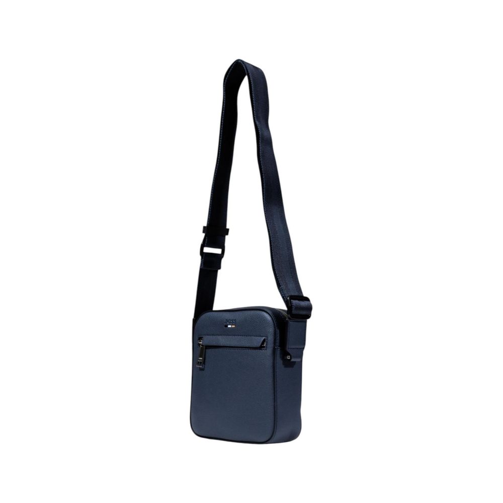 Hugo Boss Blue Recycled Polyurethane Messenger Bag
