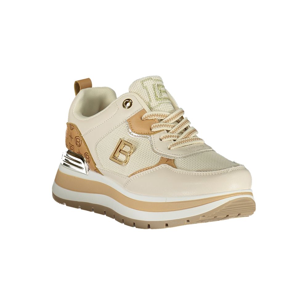 Laura Biagiotti Beige Polyester Athletic Sneakers
