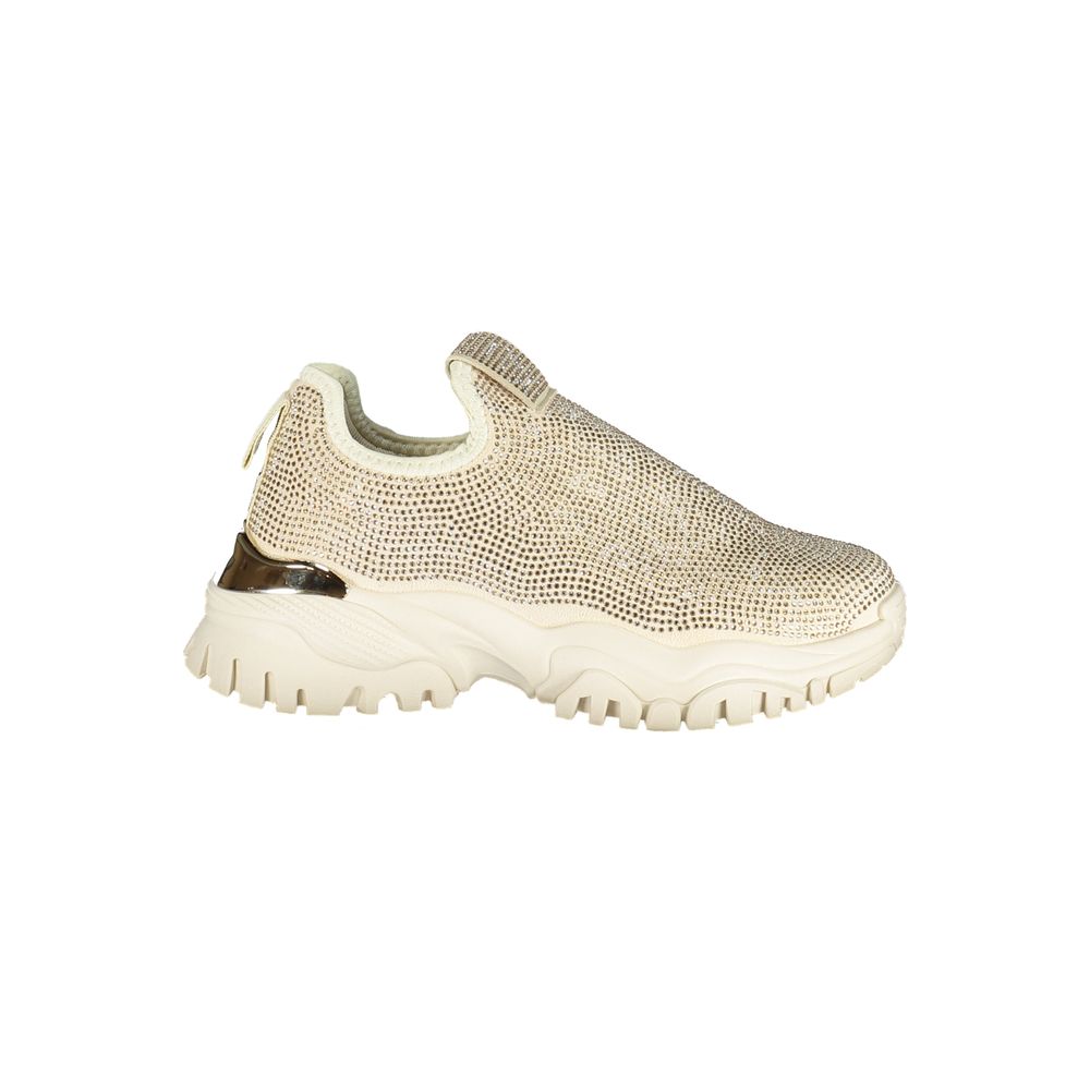 Laura Biagiotti Beige Polyester Chunky Sneakers