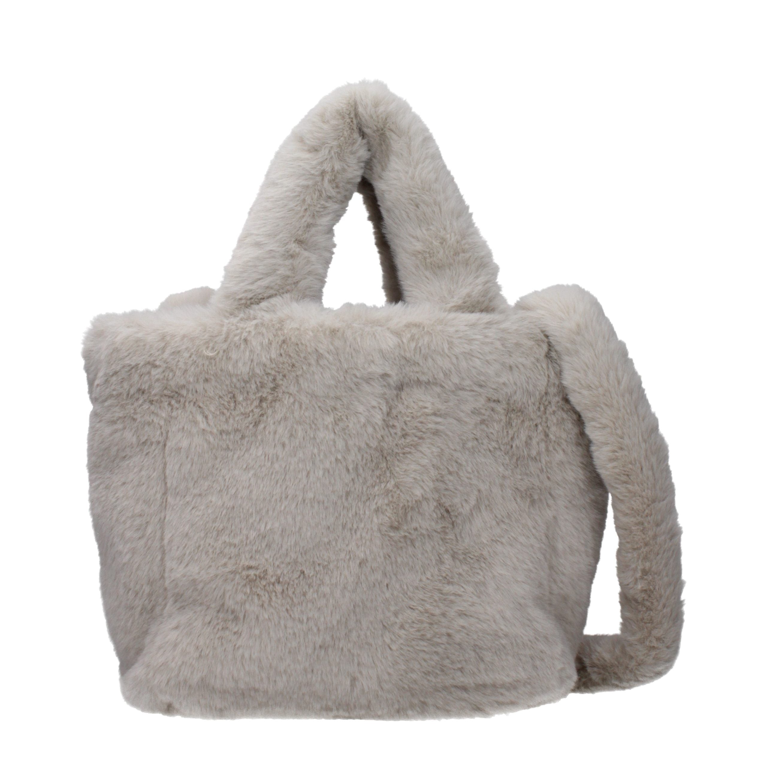 Herno Gray Fur Handbag