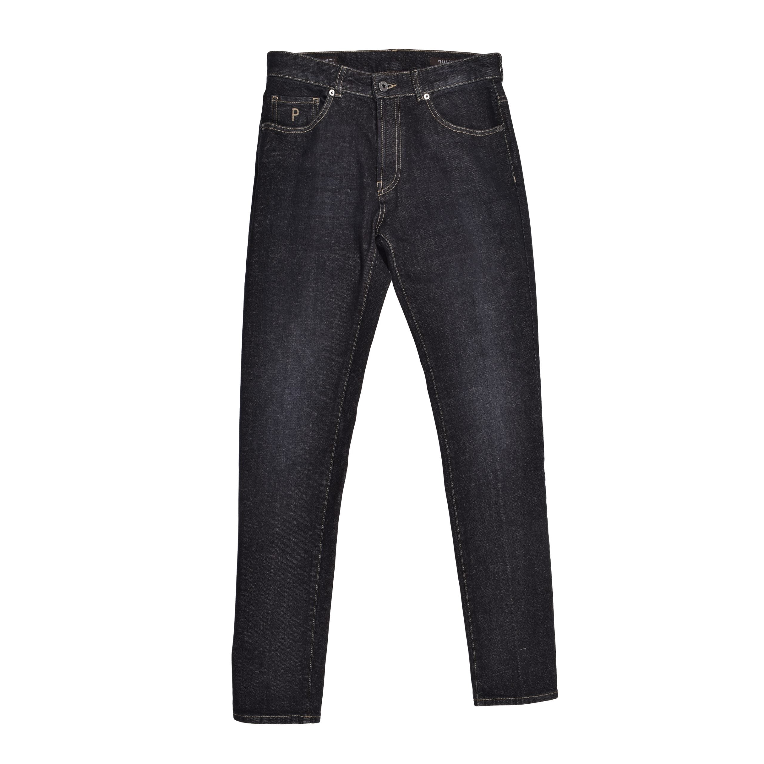 Peserico Black Cotton Straight-Leg Jeans
