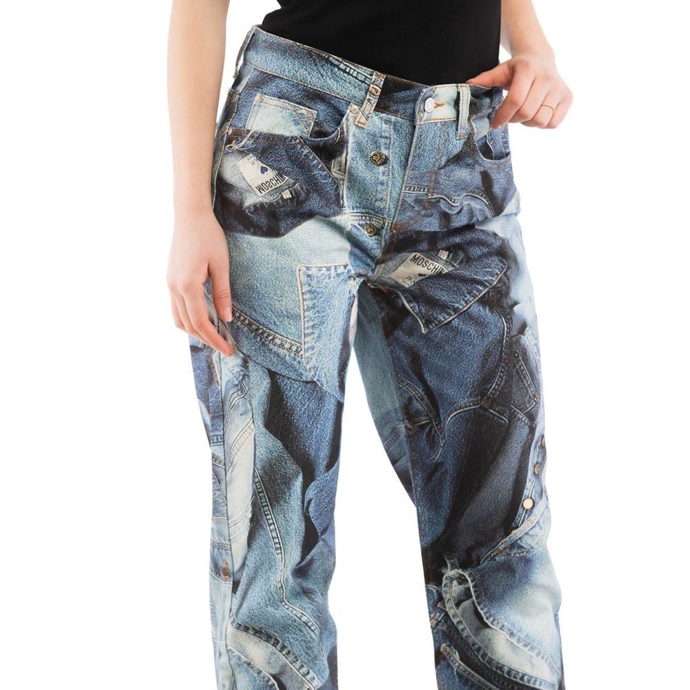Moschino Multicolor Cotton Jeans Denim