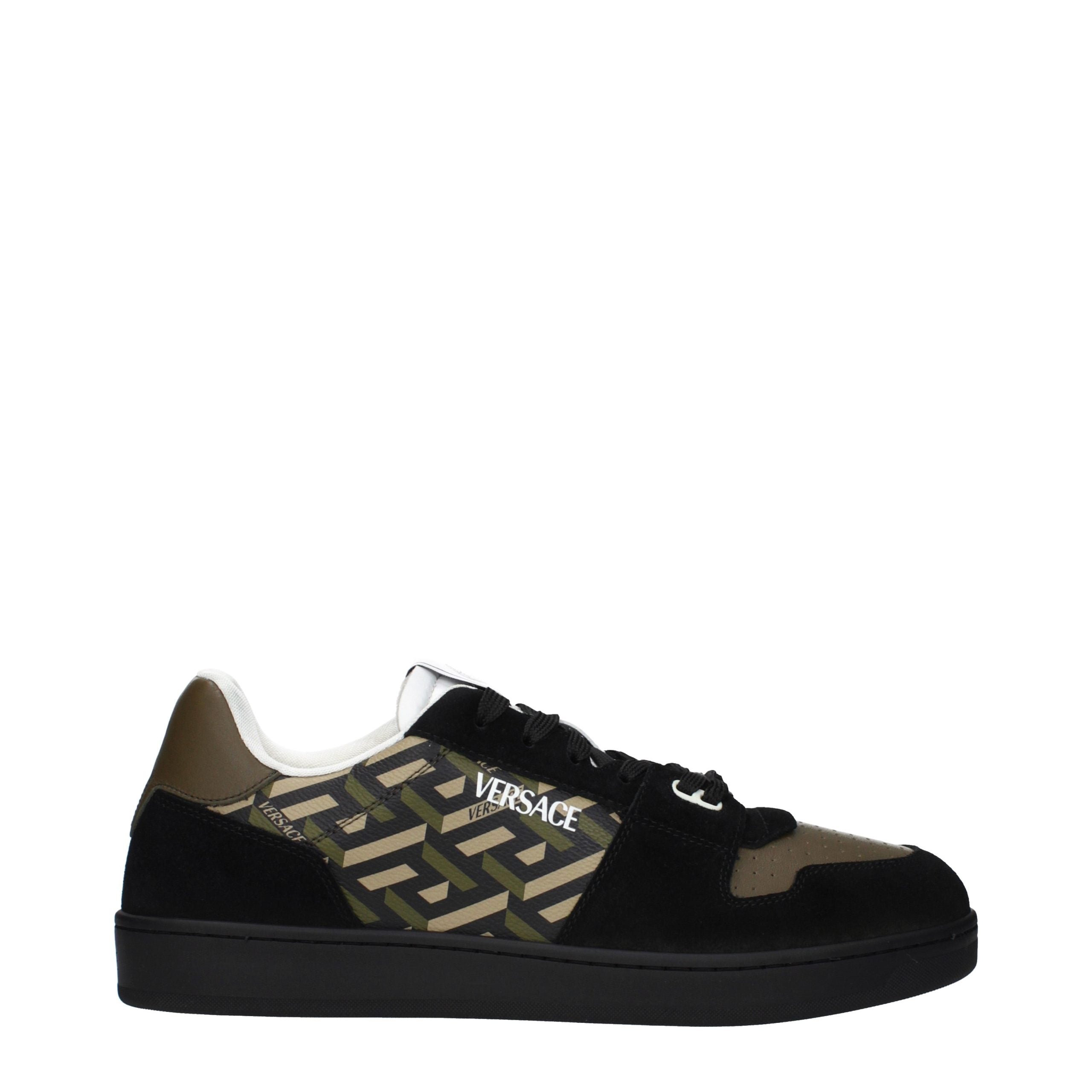 Versace Green Fabric Low Top Sneakers
