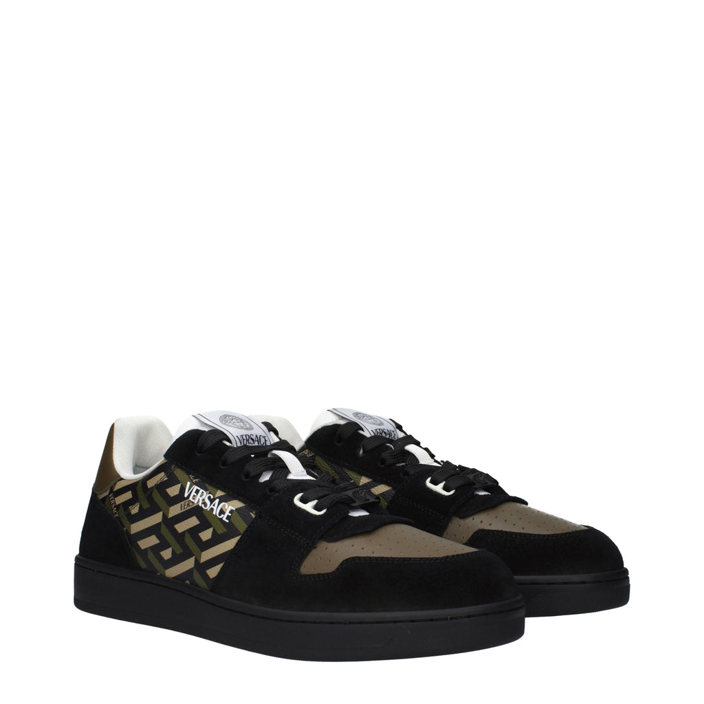 Versace Green Fabric Low Top Sneakers