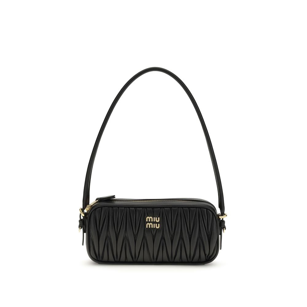 Miu Miu Black Calf Leather Bos Taurus Shoulder Bag