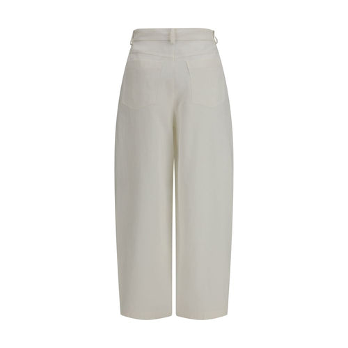 Brunello Cucinelli Beige Silk Casual Pants