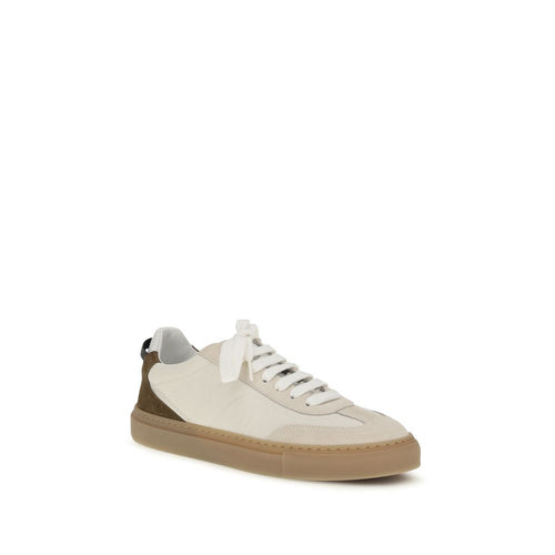 Brunello Cucinelli Beige Kalfsleren Bos Taurus Sneakers