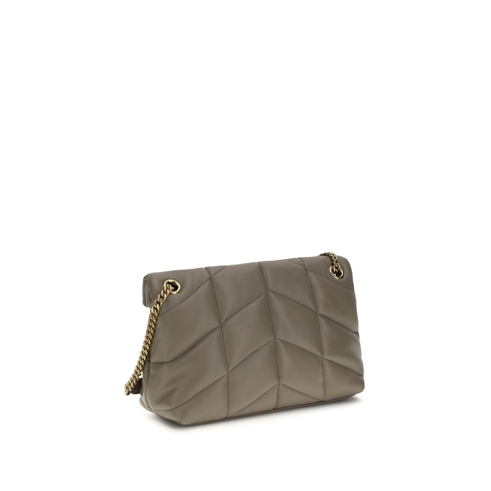 Saint Laurent Gray Lamb Leather Shoulder Bag