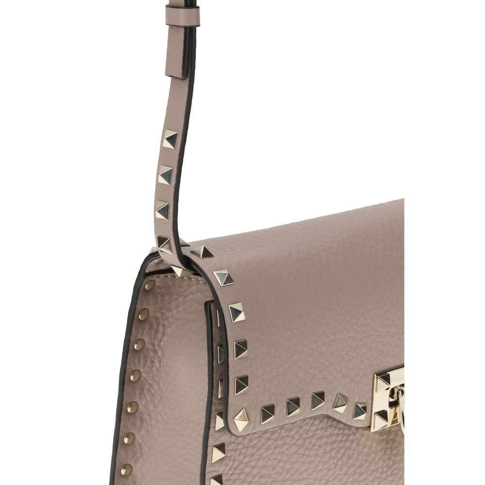 Valentino Garavani Beige Calf Leather Bos Taurus Shoulder Bag